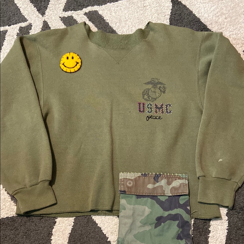 Rank and Sugar USMC green sweatshirt